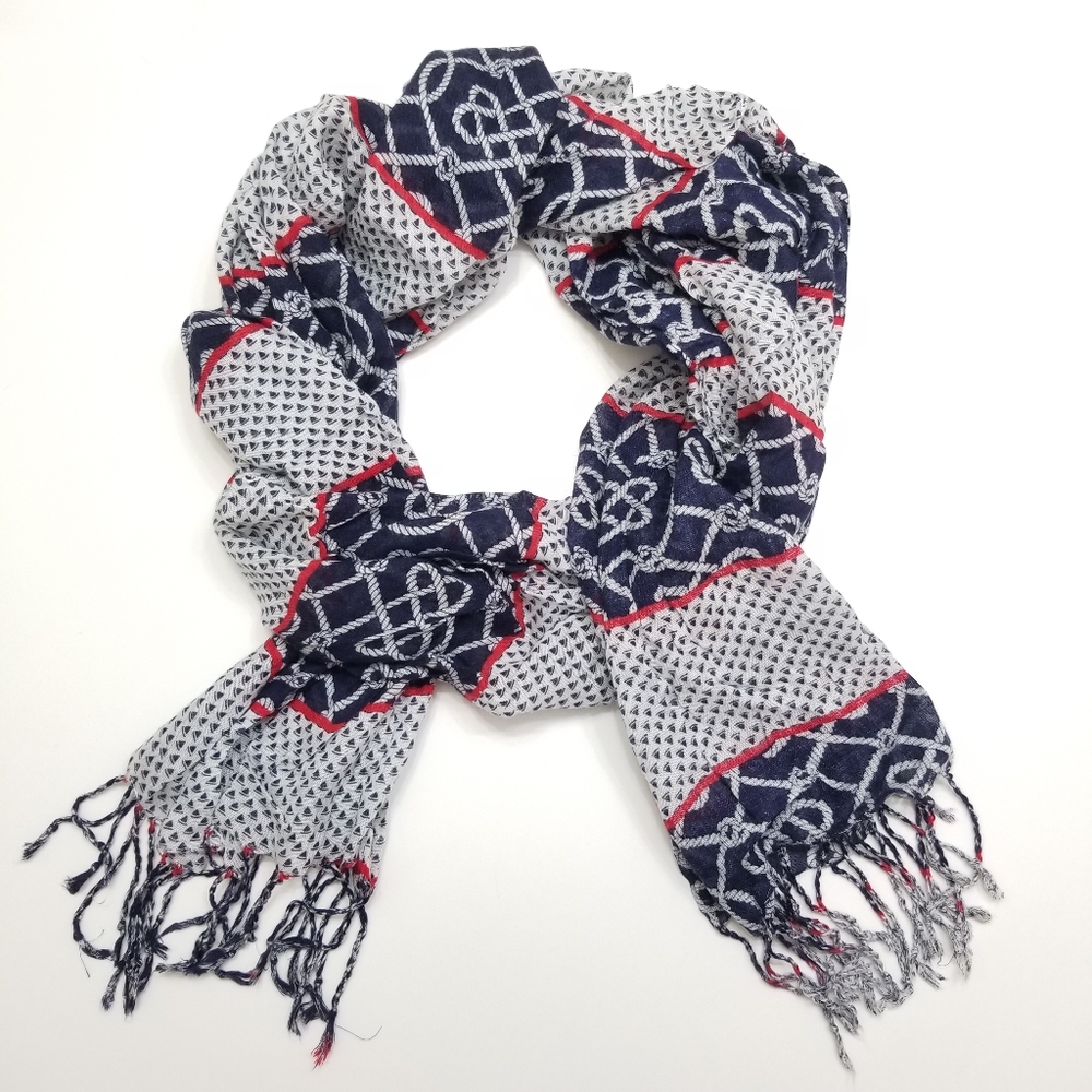 ✨SALE✨ Nautical Rope and Tiny Sailboat Printed Scarf